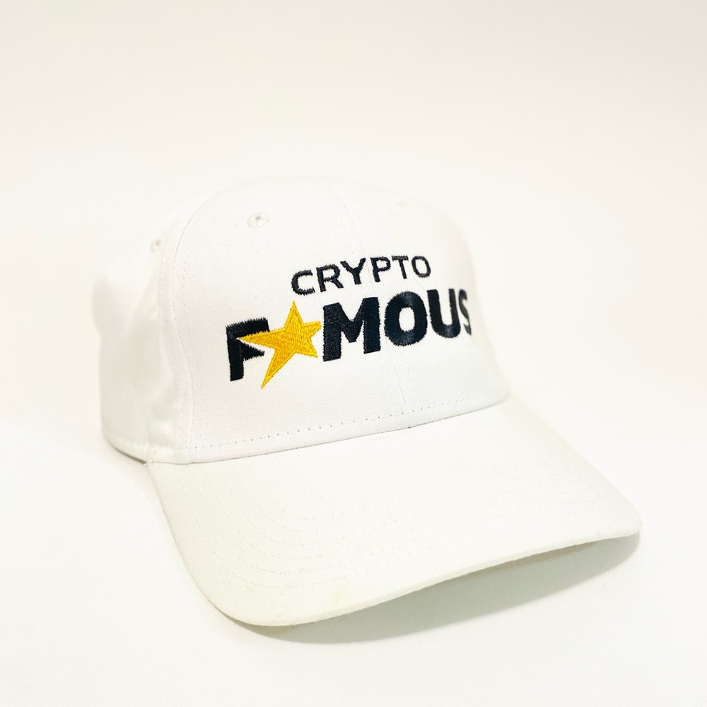EUC Unisex Ball Cap Crypto Famous Swag Adustable White Cotton Men/Women